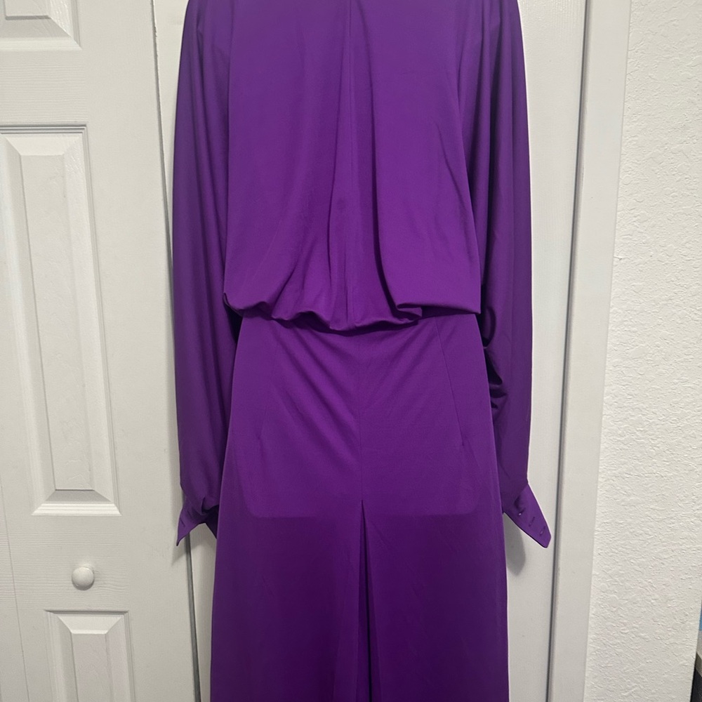Yves Saint Laurent Vibrant Purple Long Sleeve Dress - Picture 9 of 11
